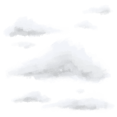several fluffy white clouds of varying sizes